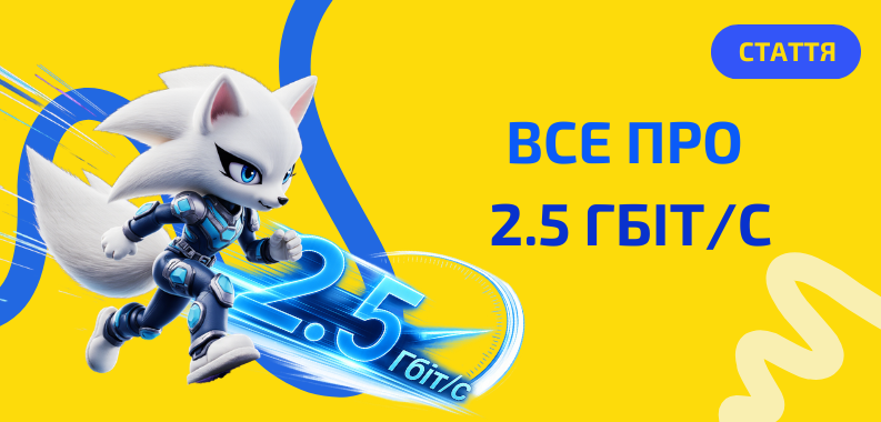 Все про інтернет зі швидкістю 2,5 Гбіт/с